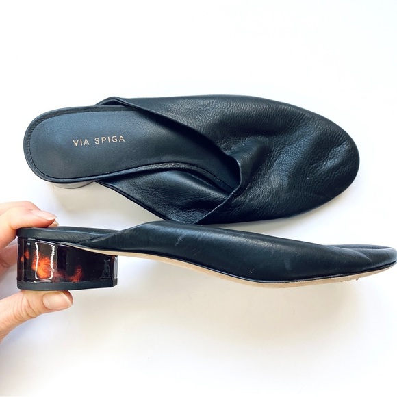 Via Spiga tortoise heel leather mules - Picture 5 of 8
